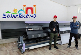 Инсталляция принтера Mimaki SWJ-320EA﻿ в компании Luxury Print (г. Самарканд)