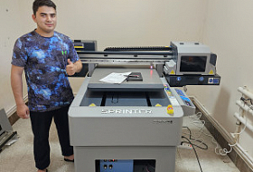 Запуск УФ-принтера Sprinter DPP A1E в типографии GLOBAL COLOR PRINT из Ташкента